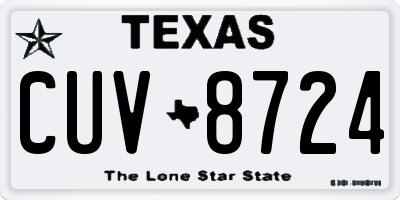 TX license plate CUV8724