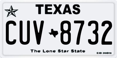 TX license plate CUV8732
