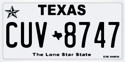 TX license plate CUV8747