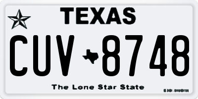 TX license plate CUV8748