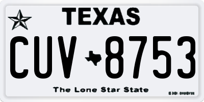 TX license plate CUV8753