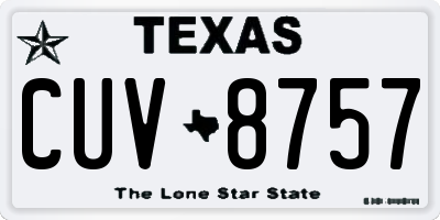 TX license plate CUV8757