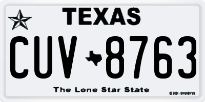 TX license plate CUV8763