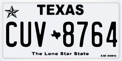TX license plate CUV8764