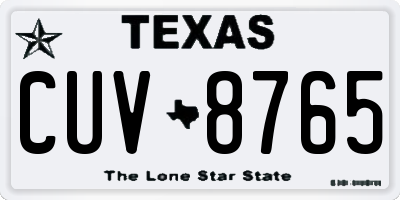 TX license plate CUV8765