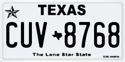 TX license plate CUV8768