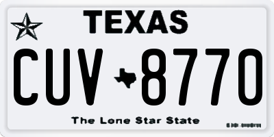 TX license plate CUV8770