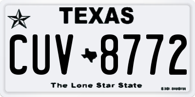 TX license plate CUV8772