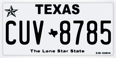 TX license plate CUV8785