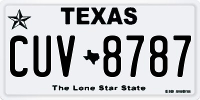TX license plate CUV8787
