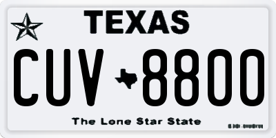 TX license plate CUV8800
