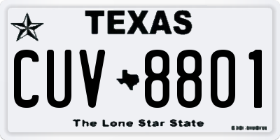 TX license plate CUV8801