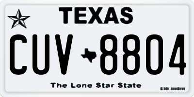 TX license plate CUV8804
