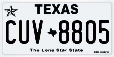 TX license plate CUV8805