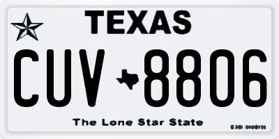 TX license plate CUV8806