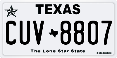TX license plate CUV8807