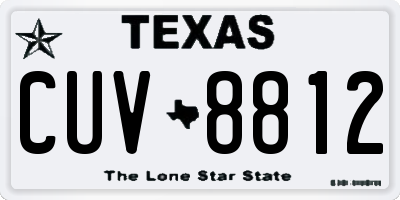 TX license plate CUV8812