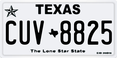 TX license plate CUV8825