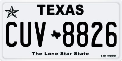 TX license plate CUV8826