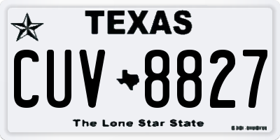 TX license plate CUV8827