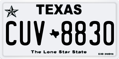 TX license plate CUV8830
