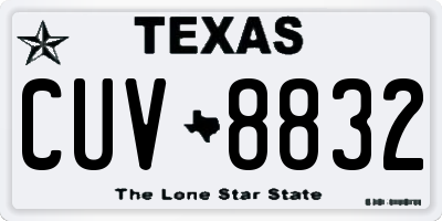 TX license plate CUV8832