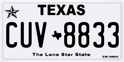 TX license plate CUV8833