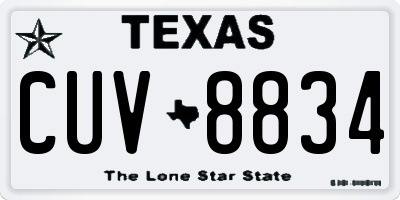 TX license plate CUV8834