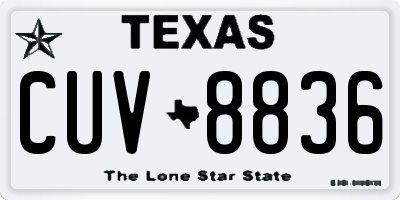 TX license plate CUV8836