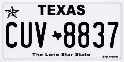 TX license plate CUV8837