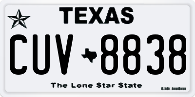 TX license plate CUV8838