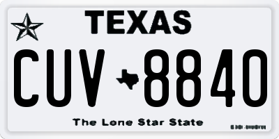 TX license plate CUV8840