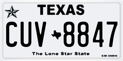TX license plate CUV8847