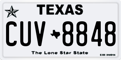 TX license plate CUV8848