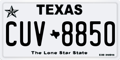 TX license plate CUV8850