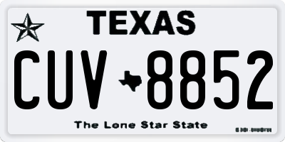 TX license plate CUV8852