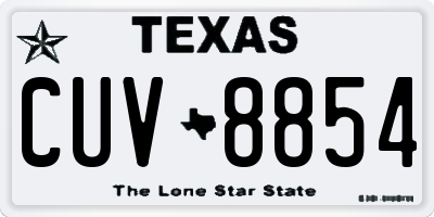 TX license plate CUV8854