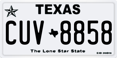 TX license plate CUV8858