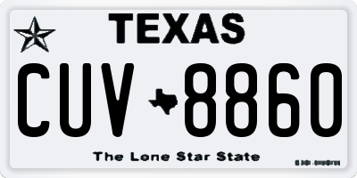TX license plate CUV8860