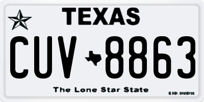 TX license plate CUV8863