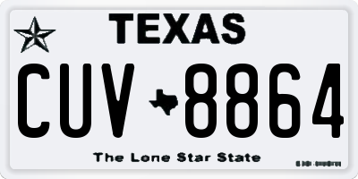 TX license plate CUV8864