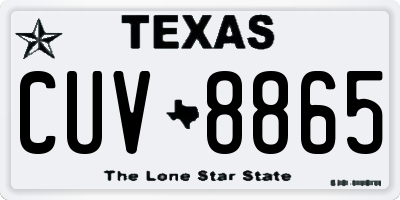 TX license plate CUV8865