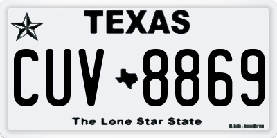 TX license plate CUV8869