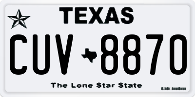 TX license plate CUV8870