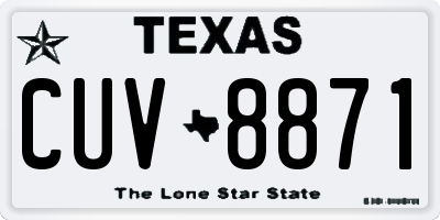 TX license plate CUV8871
