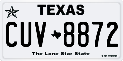 TX license plate CUV8872