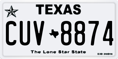 TX license plate CUV8874