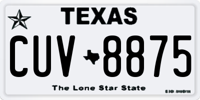 TX license plate CUV8875