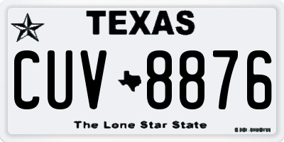 TX license plate CUV8876