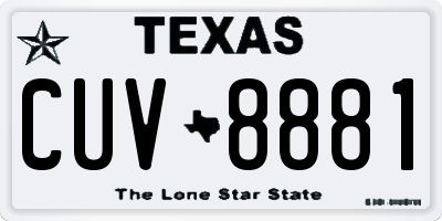 TX license plate CUV8881
